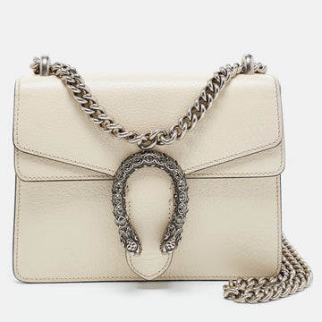 Gucci Off White Leather Mini Dionysus Shoulder Bag