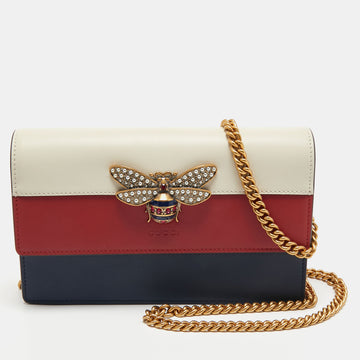 Gucci Tri Color Leather Queen Margaret Wallet on Chain