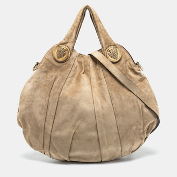 Gucci Beige Suede and Leather Large Hysteria Hobo