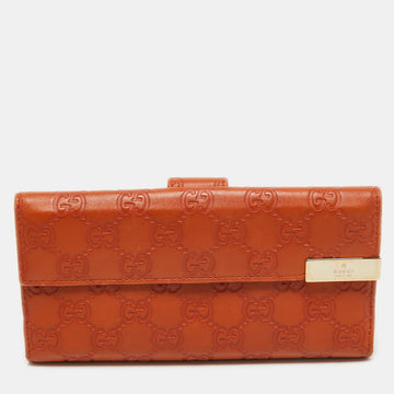 Gucci Orange Guccissima Leather Long Wallet