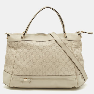 GUCCI Off White sima Leather Mayfair Tote