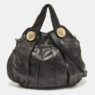 GUCCI Black Leather Large Hysteria Hobo