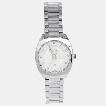 Gucci White Diamond Stainless Steel GG2570 YA142504 Women's Wristwatch 29 mm