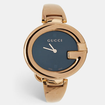 GUCCI Black PVD Coated Stainless Steel ssima YA134305 Women's Wristwatch 36 mm