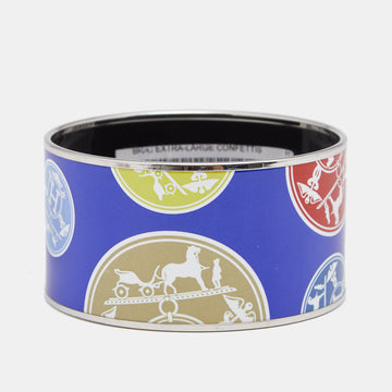 Hermès Multicolor Confettis D'Ex Libris Enamel Extra Wide Bracelet