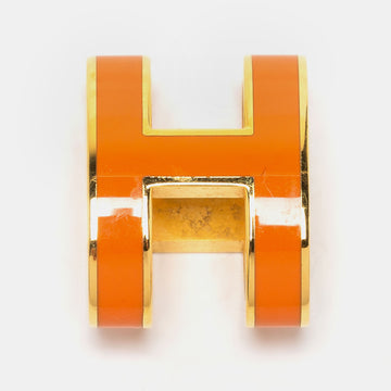Hermès Orange Lacquer Gold Plated Pop H Pendant