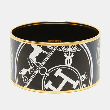 Hermes Confettis d'Ex Libris Enamel Extra Wide Bracelet