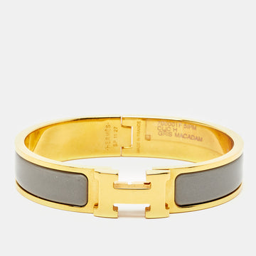 Hermes Clic H Enamel Gold Plated Bracelet
