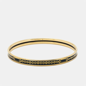 Hermes  Bijoux Chaines Enamel Gold Plated Bangle Bracelet
