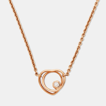 Hermes Vertige Cœur Diamond 18k Rose Gold Small Model Necklace