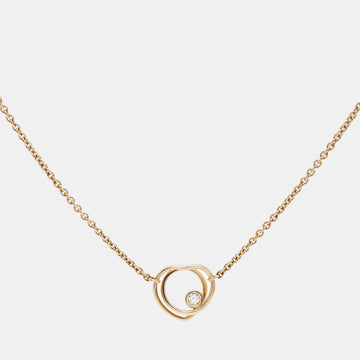HERMES Vertige Cœur Diamond 18k Rose Gold Small Model Necklace