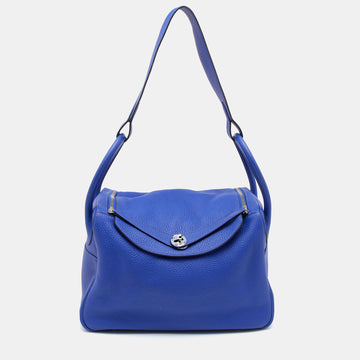 Hermes Electric Bleu Togo Leather Lindy 34 Bag