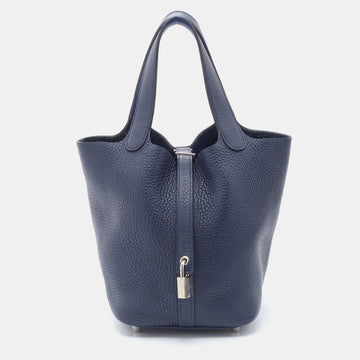 Hermes Bleu Nuit/Bleu Encre Togo Leather Picotin Lock 18 Bag