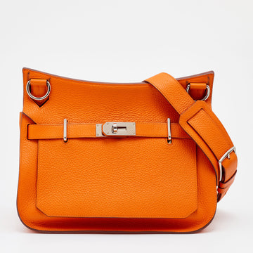 Hermès Orange Clemence Leather Jypsiere 31 Bag