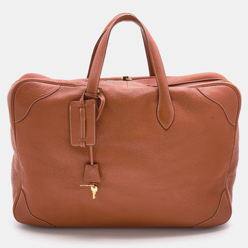 Hermes Fauve Taurillon Clemence Leather Victoria II 50 Bag