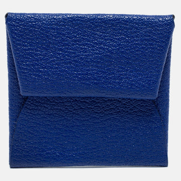 Hermes Bleu Electrique Chevre Mysore Leather Bastia Coin Purse
