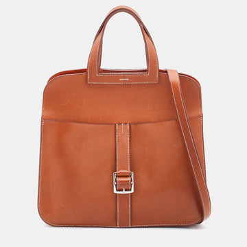 Hermes Fauve Barenia Leather Halzan 31 Bag