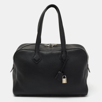 Hermes Black Togo Leather Victoria II Fourre Tout 35 Bag