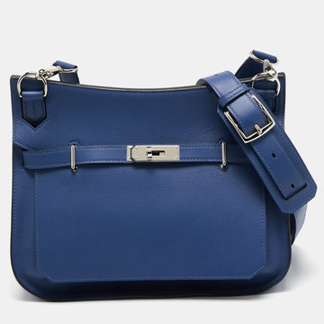 Hermès Blue Brighton/Capucine Swift Leather Palladium Finish Jypsiere 28 Bag