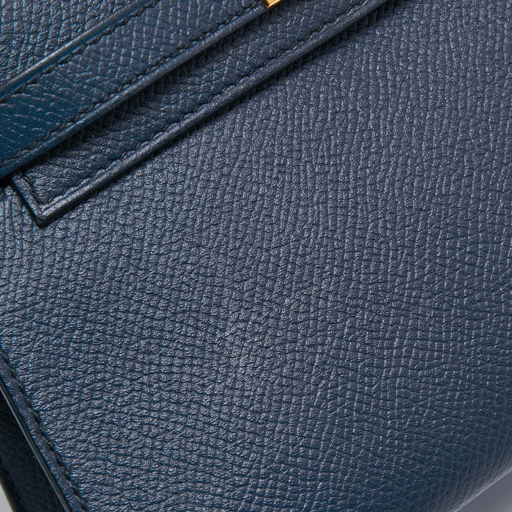 HERMÈS Mini Kelly II Handbag in Blue Glacier Epsom leather with