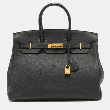 Hermès Black Togo Leather Gold Finish Birkin 35 Bag