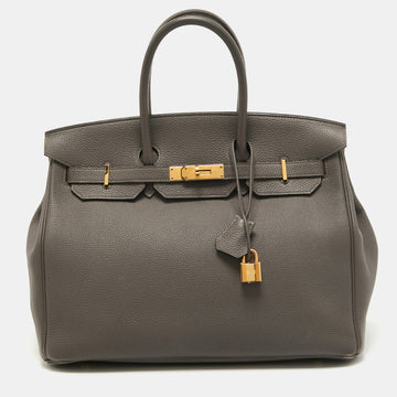 Hermès Etain Togo Leather Gold Finish Birkin 35 Bag
