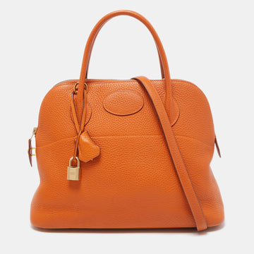 HERMES Orange Togo Leather Bolide 31 Bag
