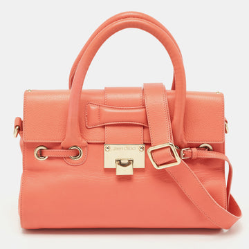 JIMMY CHOO Coral Leather Small Rosalie Satchel