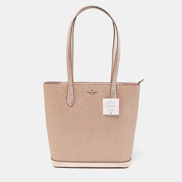 KATE SPADE Rose Gold Glitter Fabric and Leather Tinsel Tote