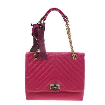 Lanvin Pink Leather Medium Happy Classic Shoulder Bag