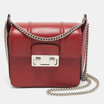 Lanvin Red Leather Flap Crossbody Bag