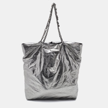 Lanvin Silver Leather Chain Embellished Tote