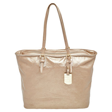 LONGCHAMP Gold Leather Large LM Cuir Shopping Tote