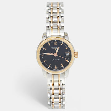Longines Black 18k Rose Gold Stainless Steel Saint Imier L2.263.5.52.7 Women's Wristwatch 26 mm