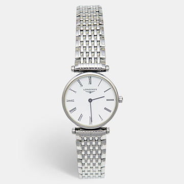 Longines White Stainless Steel La Grande Classique De Longines L4.209.4.11.6 Women's Wristwatch 24 mm