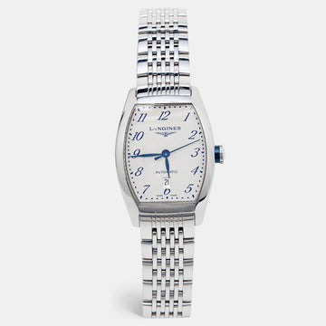 LONGINES Opaline White Guilloche Stainless Steel Evidenza L2.142.4.73.6  Women's Wristwatch 30 mm