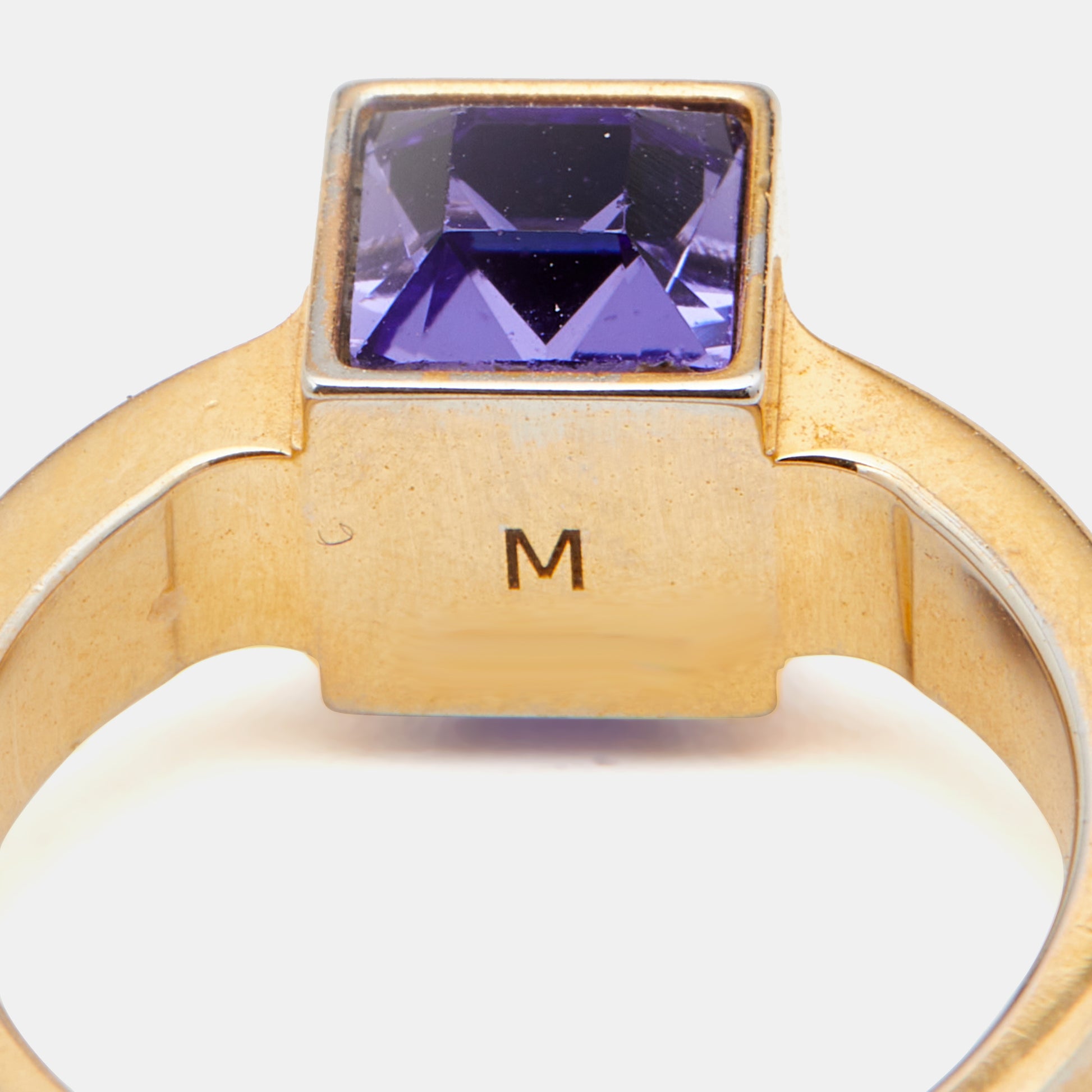 Louis Vuitton Gamble Crystal Gold Tone Ring 53 For Sale at 1stDibs