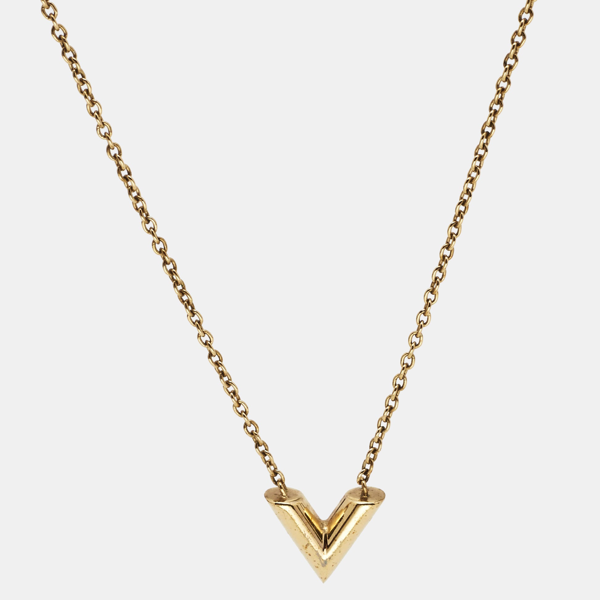L to v necklace Louis Vuitton Gold in Metal - 31080357