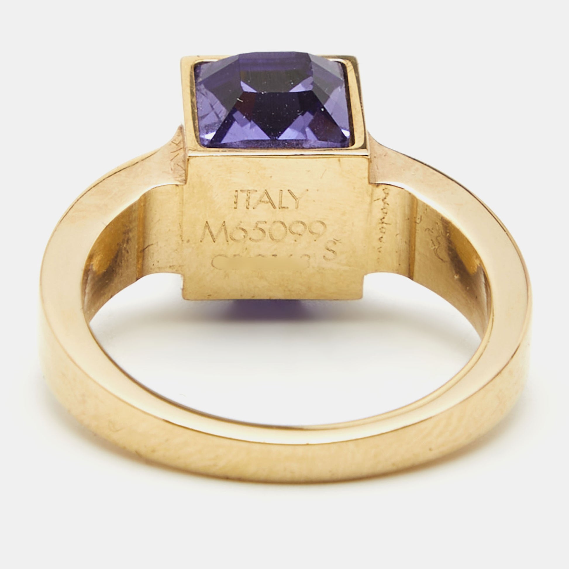 Louis Vuitton Gamble Gold Tone Ring Size 50