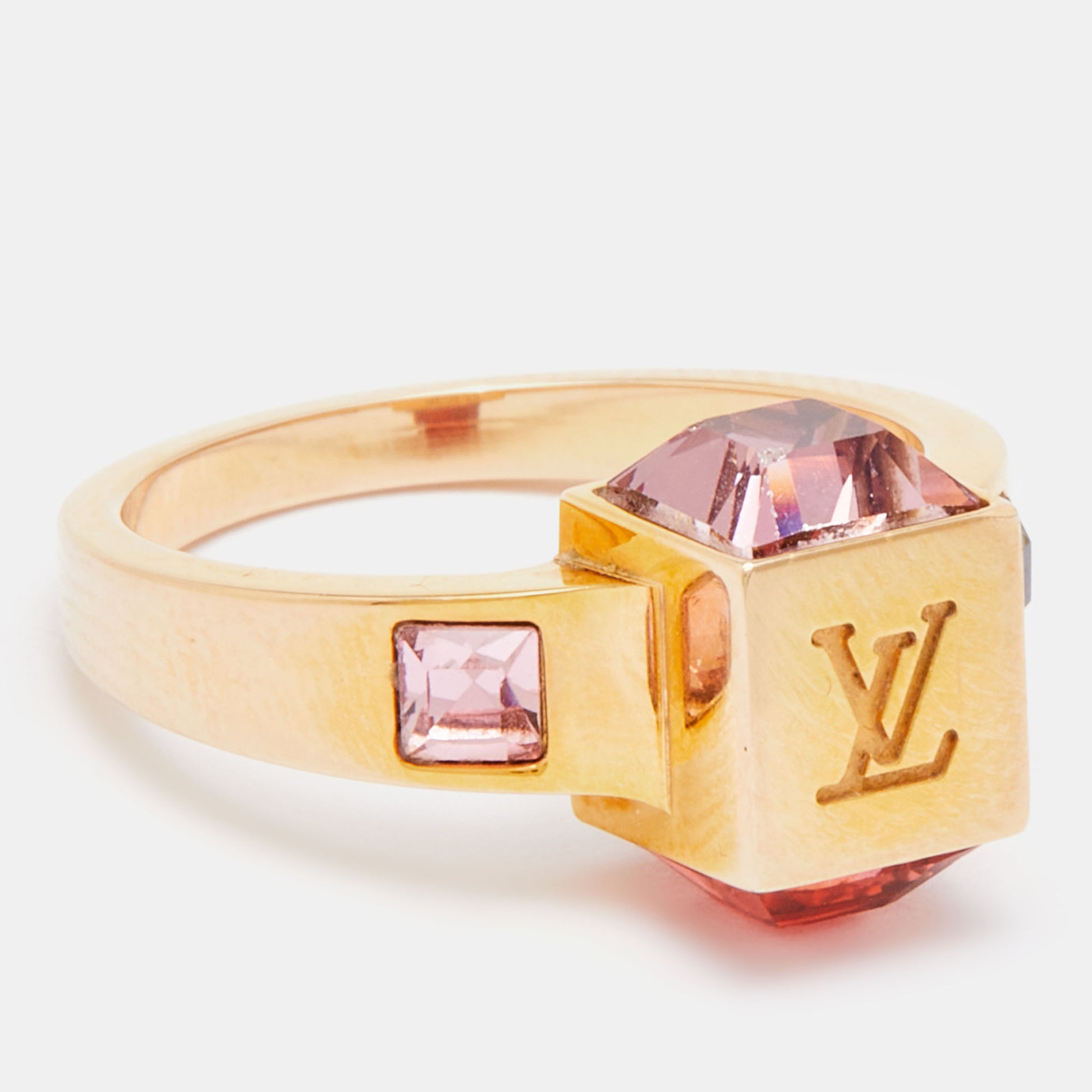 Louis Vuitton Multicolor Swarovski Crystal Gamble Ring Size 6.5 - Yoogi's  Closet