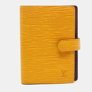 LOUIS VUITTON Tassil Yellow Epi Leather Small Ring Agenda Cover