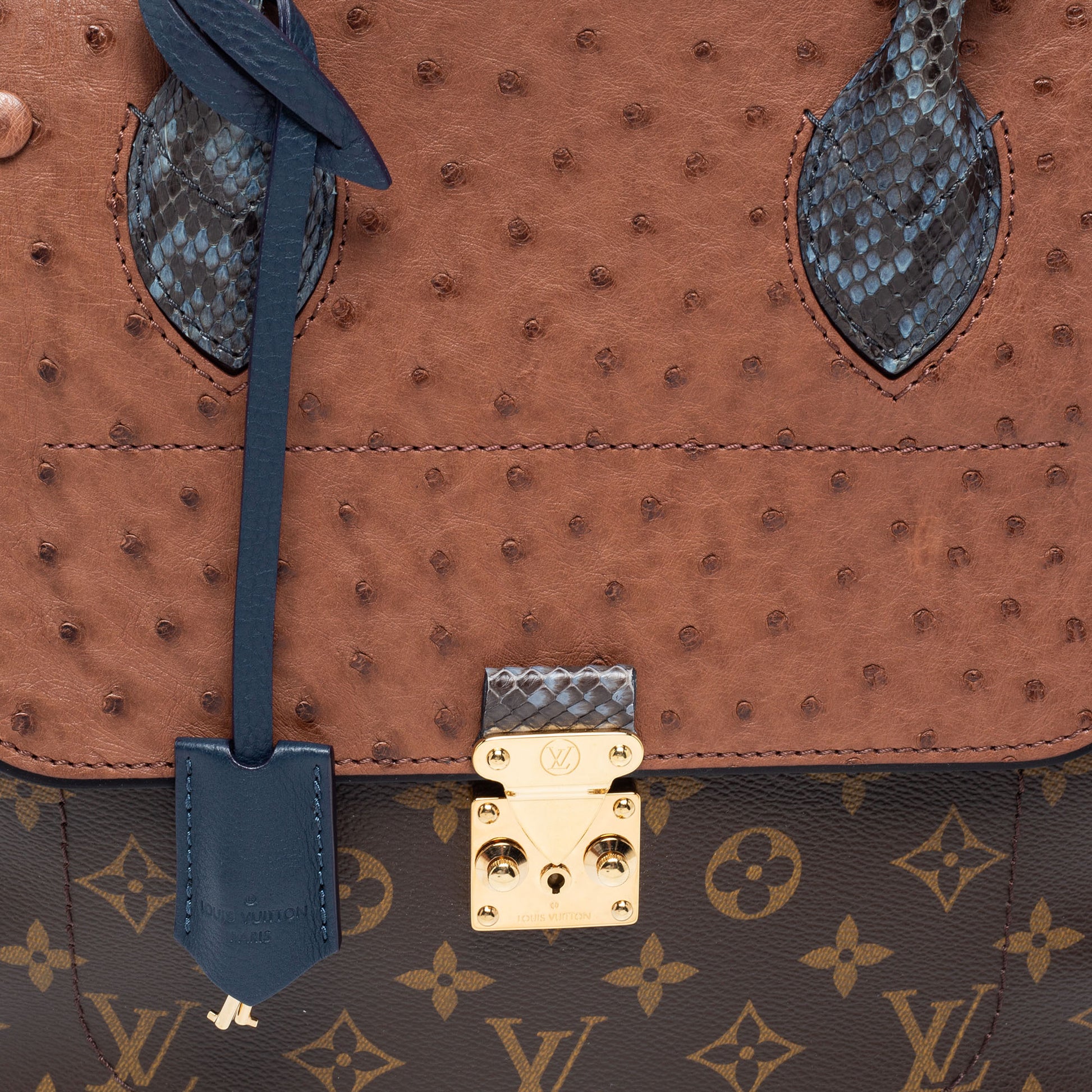 Louis Vuitton Exotique Monogram Ostrich Python Majestueux Bag