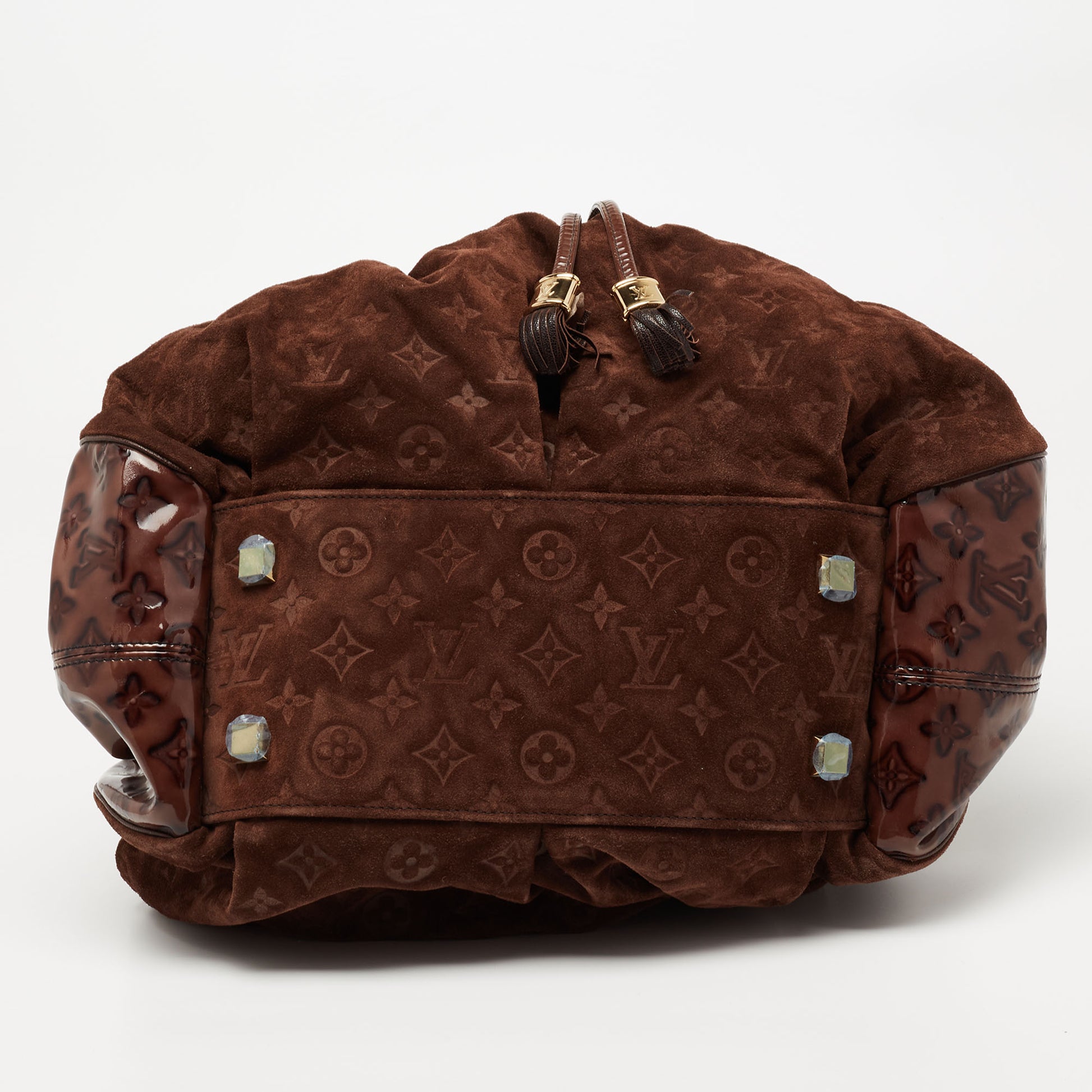 Louis Vuitton Irene Handbag Monogram Embossed Suede and Patent