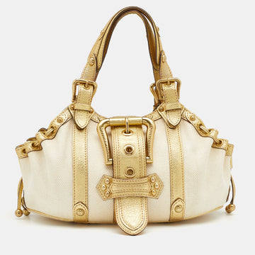 Louis Vuitton Cream/Gold Canvas and Leather Antigua Theda PM Bag