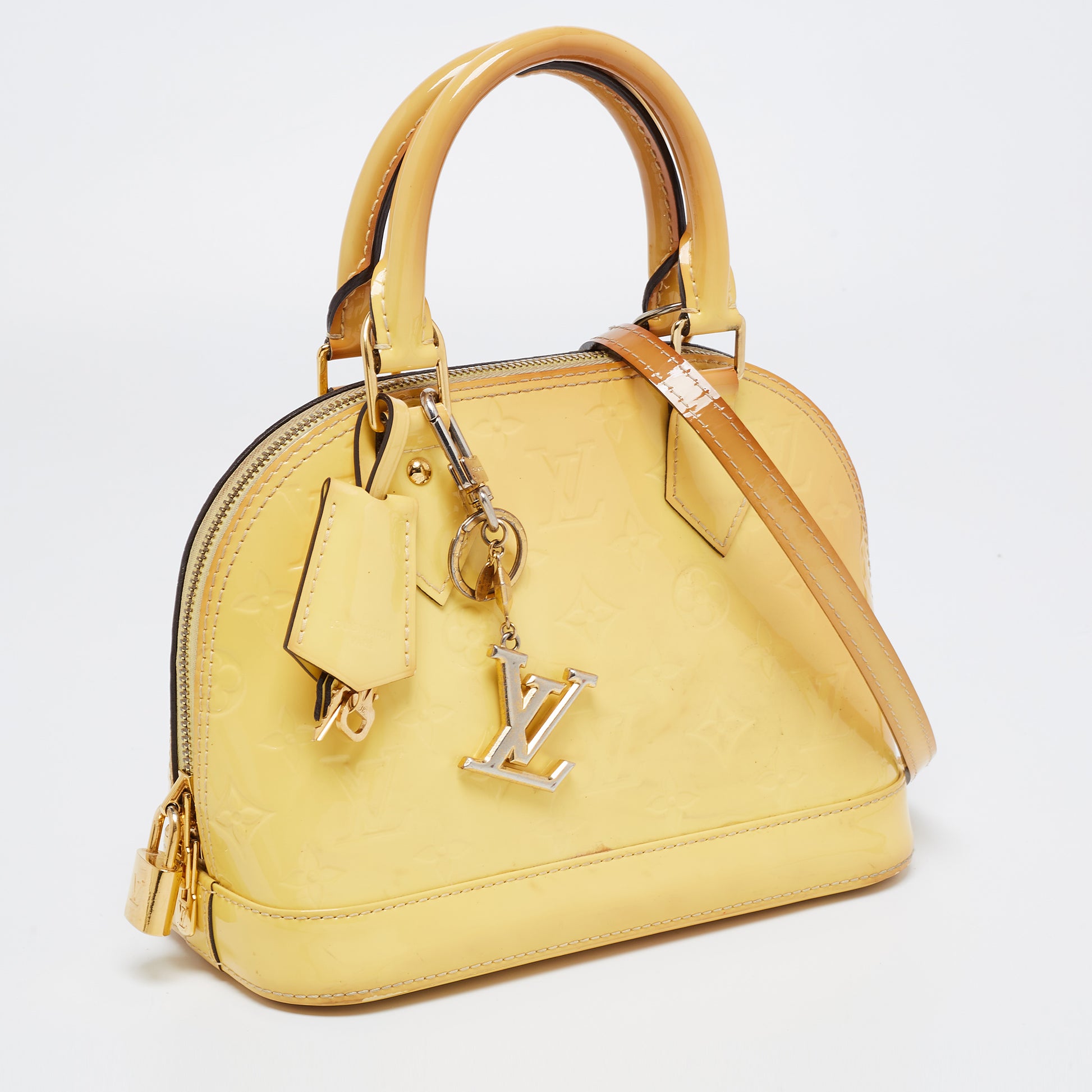 Pre-Owned Louis Vuitton Handbag Monogram Vernis Alma PM Citrine