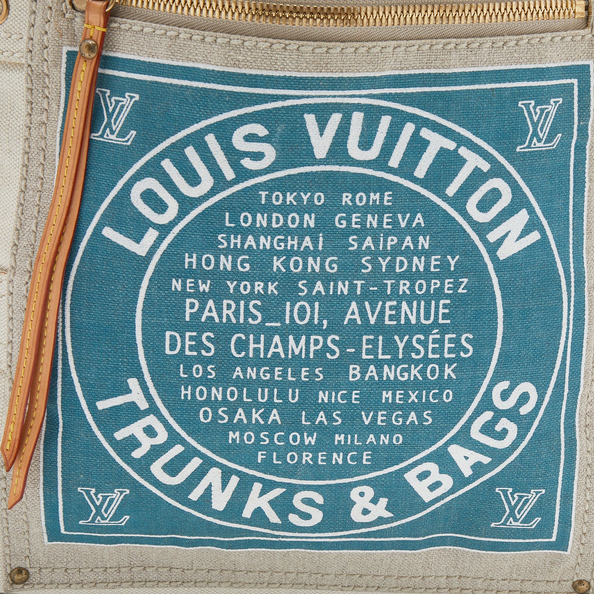 LOUIS VUITTON Toile Globe Shopper Cabas MM Blue 511992