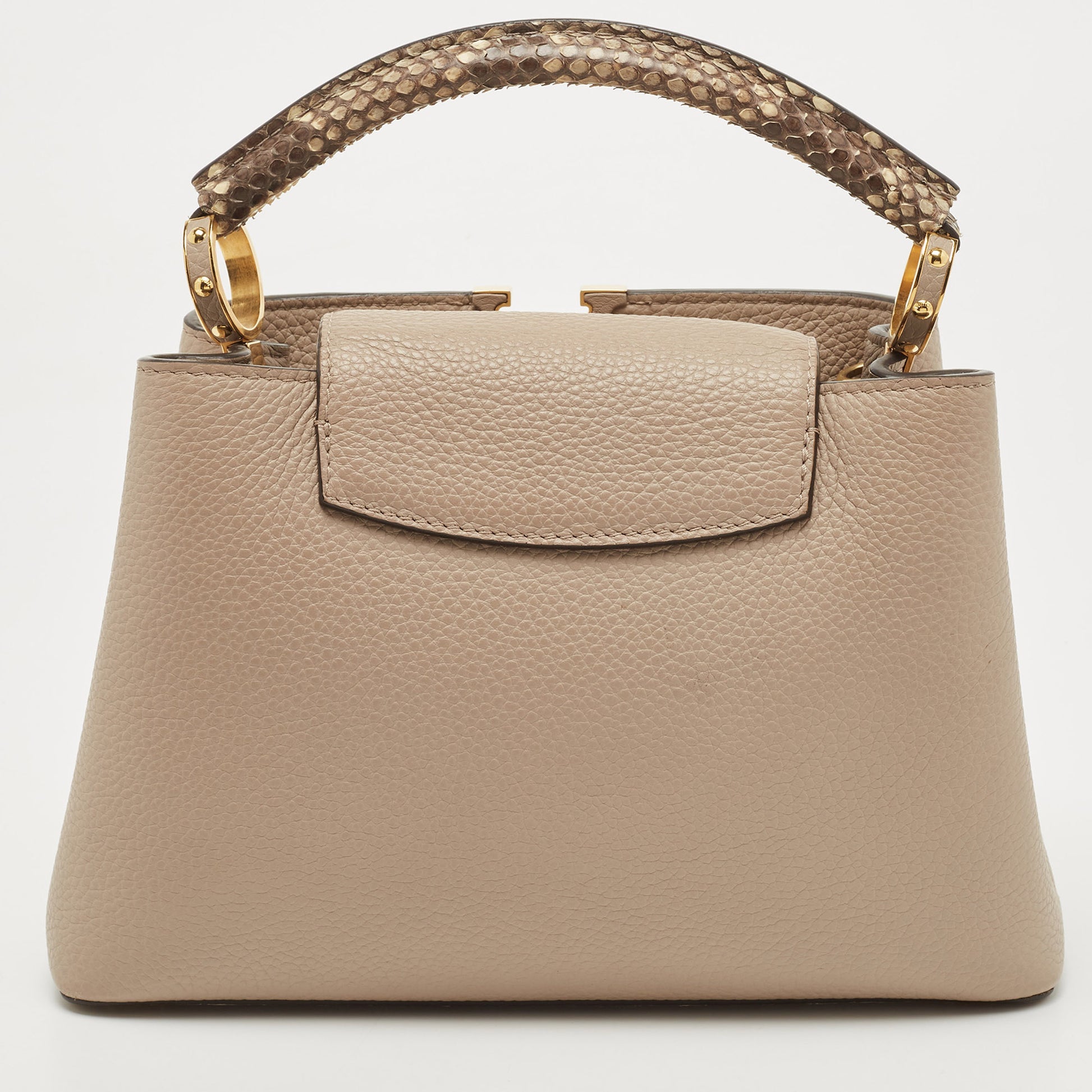 WB! Louis Vuitton 'Capucines BB Galet' Leather Top Handle Bag W/ Strap –  The Little Bird