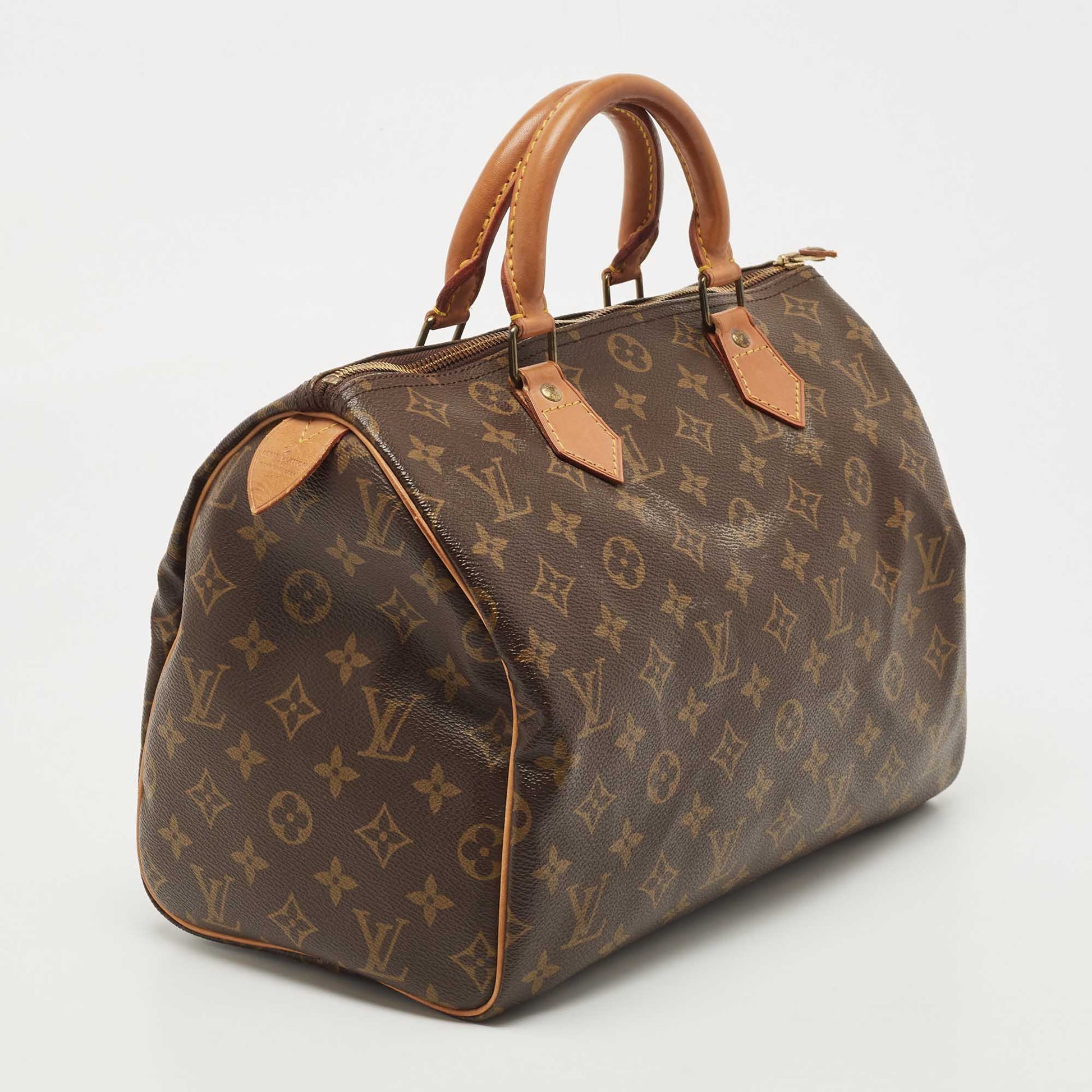 Pre-owned Louis Vuitton Monogram Speedy 30 Hand Bag M41526 Lv Auth 33397 In  Brown