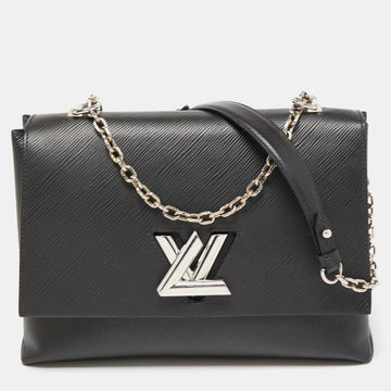LOUIS VUITTON Black Epi Leather Twist Foldable Shoulder Bag