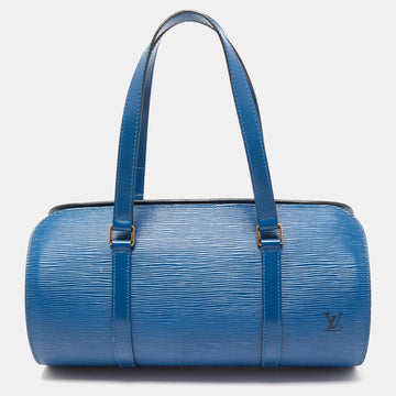 LOUIS VUITTON Toledo Blue Epi Leather Soufflot Bag